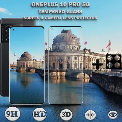 Produktbild von 1-Pack OnePlus 10 Pro 5G Displayschutzfolie & 1-Pack Kameraschutz - Gehärtetes Glas 9H - Super Qualität 3D