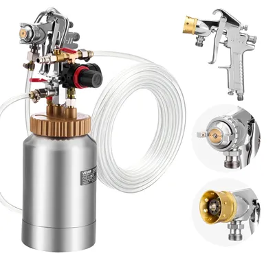 Zdjęcie produktu dla Zbiornik ciśnieniowy VEVOR do farby w sprayu, zbiornik ciśnieniowy o pojemności 2 l z 2 pistoletami natryskowymi (φ1,8 mm + φ3 mm) i 2 wężami (3 m) do użytku domowego, pojemnik na farbę, opryskiwacz do farby