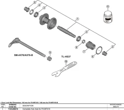 Produktbild von Shimano Fh-mt410 Lager Silber Silber One Size
