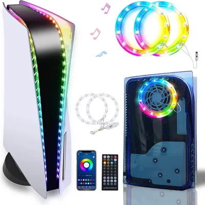 Produktbild von PS5-Konsole LED-Lichtleiste, USB-Taste/Fernbedienung/App, 8 Farben PlayStation 5-Controlle