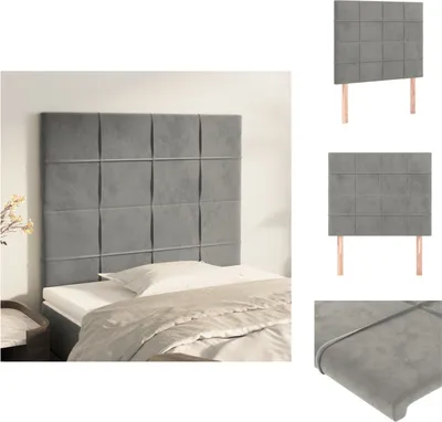Immagine prodotto di vidaXL Testiere 2 pz. Velluto grigio chiaro 90x5x78/88 cm - Testate e piedi