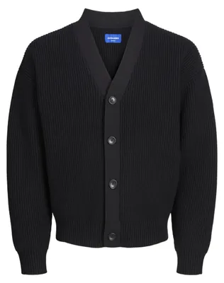 Immagine prodotto di JACK & JONES, cardigan in maglia da uomo, modello JORDASH, colore nero, taglia S