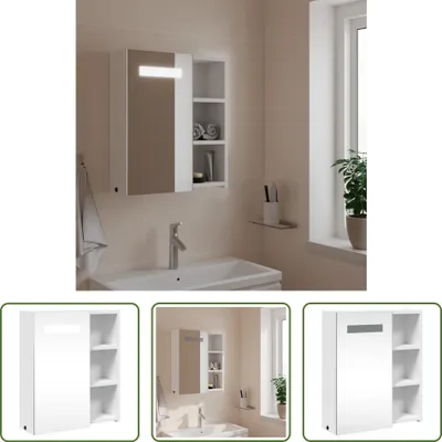 Produktbild von The Living Store Spiegelschrank mit LED-Beleuchtung Weiß 45x13x52 cm
