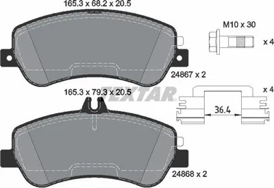 Produktbild von TEXTAR Bremsbeläge Satz Vorne passend für MERCEDES-BENZ GLK (X204) 2486781