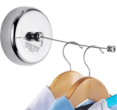 Intrekbare Wäscheleine, Edelstahl/Nylon, 2,8 m, silber