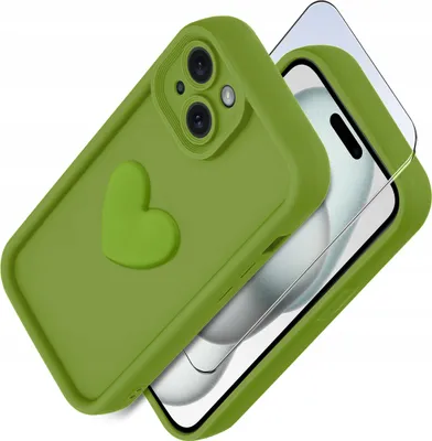 Obrázok produktu pre Silikónové puzdro na iPhone 15 MATT srdce + ochrana displeja 9H