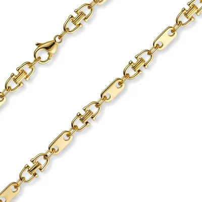 Produktbild von 5,5mm Armband Armkette Platte-Steigbügelkette, 750 Gold Gelbgold, 21cm