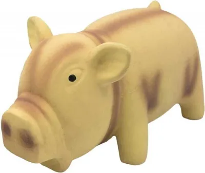 Zdjęcie produktu dla Piszcząca zabawka dla psa 15 cm beżowa świnka