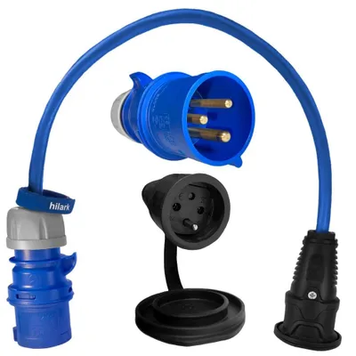 Produktbild von Camping-Verlängerungskabel Adapter H07BQ-F 3x2,5mm² CEE-Stecker 2m