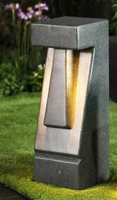 Produktbild von Solárna záhradná figúrka Moai antracitová solárna lampa záhradné svetlo 20x20x59