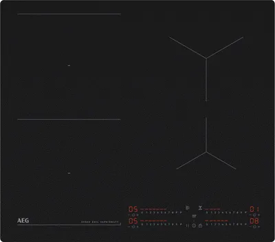 A top-down view of a black induction cooktop.