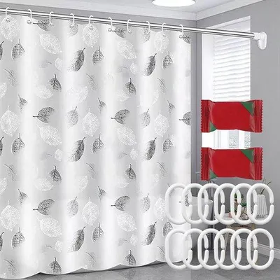 Image de Rideau de douche flottant - Résistant à la moisissure - Pièce unique - 180 x 200 cm - Polyester