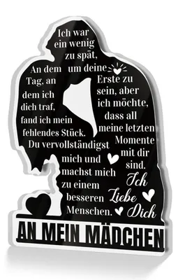 Produktbild von Acrylschild An Mein Mädchen Liebesbotschaft Dekoration Geschenk Freundin Partnerin Jahrestag Alltag
