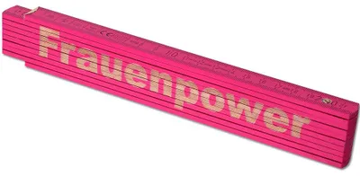 Produktbild von TE-Trend Zollstock Pink 2 Meter Maßstab Gliedermaßstab Laser Gravur Spruch Vatertag Muttertag Mama Geburtstag Frauenpower