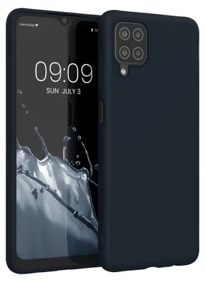 Produktbild von kwmobile Handyhülle für Samsung Galaxy A12 Hülle - TPU Case - Kabelloses Laden - Schutzhülle Cover in Dunkelblau