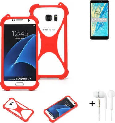 Produktbild von Handy-hülle + Kopfhörer kompatibel mit BQ Mobile BQ-5740G Spring Schutz-hülle Bumper Silikon Schutz Hülle Cover Case Silikoncase Silikonbumper TPU
