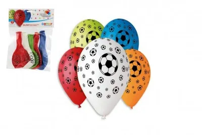 Obrázek produktu pro Balonek/Balonky nafukovací fotbal 12'' průměr 30cm 5ks v sáčku