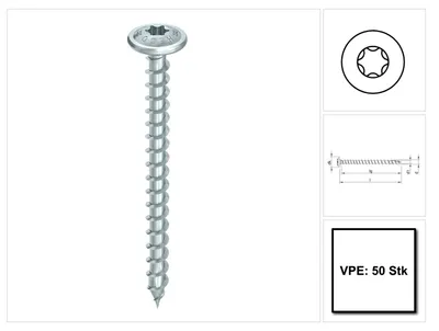 Produktbild von HECO TOPIX plus Profi Holzbauschraube 8,0 x 100 mm 50 Stück ( 61259 ) Vollgewinde Holzschraube, Tellerkopf,  T-Drive, verzinkt blau, A3K