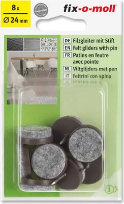 Produktbild von Filzgleiter mit Stift rund 24mm braun fix-o-moll