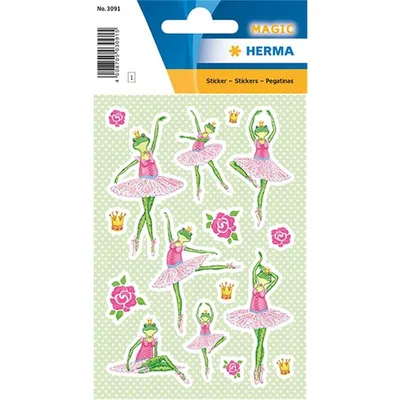 Produktbild von Herma MAGIC Sticker Frosch Ballerina Folie beglimmert