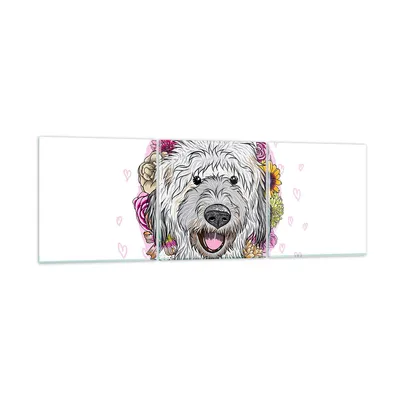 Produktbild von Bilder auf glas - Hund Blumen Kinder exotische - 150x50cm - Glasbilder - Wandbilder - Kunstdruck - zum Aufhängen bereit - Wanddekoration aus Glas - Glas Bilder - Wandbild auf Glas - GCA150x50-3146