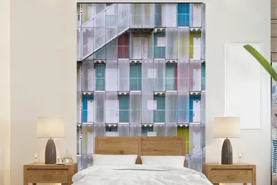 Obrázek produktu pro MuchoWow® fototapeta do obývacího pokoje nebo ložnice tapeta vinylový motiv tapeta byty - dveře - architektura - schody - 195x300 cm - Tapeta