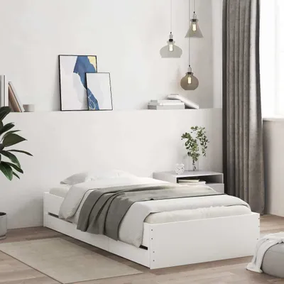 Obrázok produktu pre Maison Exclusive - Posteľný rám so zásuvkami biely 90x200 cm kompozitné drevo