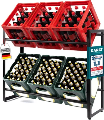 Produktbild von Flaschenkastenständer Kenji Robust und Stabil Schwarz 32 x 104 x 82 cm