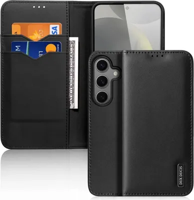Zdjęcie produktu dla Etui skórzane DUX DUCIS do Samsunga Galaxy S25 - czarne