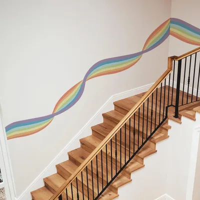 Imagen del producto de Calcomanías para pared con diseño de arcoíris, vinilo, 7 colores, para habitaciones infantiles