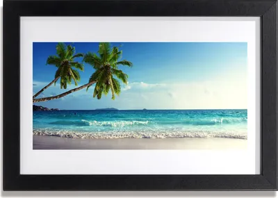 Produktbild von Bild 30x20 MDF-Rahmen Wandkunst Seaside Palm Beach Landschaft