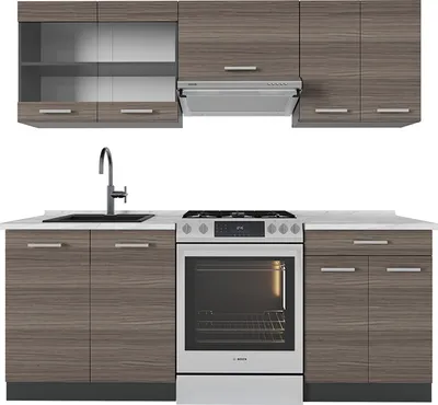 Produktbild von Küchenzeile Vicco R-Line Edelgrau/Anthrazit 200 cm , AP Marmor, Model 53539