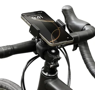 Produktbild von Handyhalterung Fahrrad Aluminiumlegierung mit Silikon-Stoßdämpfung für 5,8-6,9 Zoll Smartphones