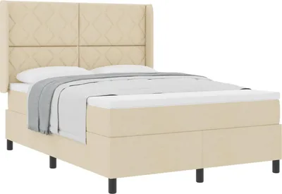 Produktbild von vidaXL Boxspringbett mit Matratze Creme 200 x 160 cm Stoff