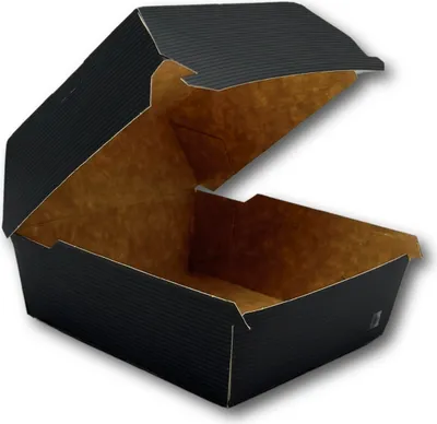 Produktbild von Burgerbox, Vollpappe, schwarz, 10x10x8cm