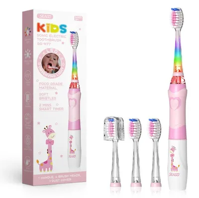 Produktbild von Seago Schallzahnbürste SG-977, Aufsteckbürsten: 3 St., Schallzahnbürste für Kinder rosa