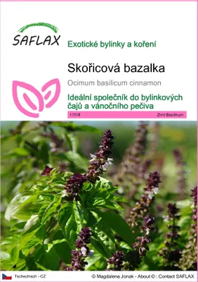 Obrázek produktu pro SAFLAX - Skořicová bazalka - Ocimum basilicum cinnamon - 200 Semena
