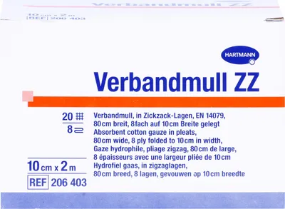 Produktbild von VERBANDMULL ZZ HART 2X10CM, 1 St VER