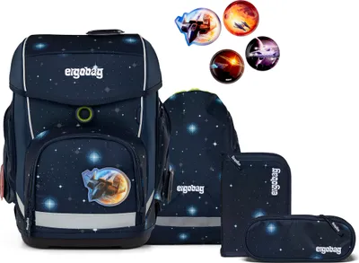 Produktbild von ergobag Schulranzen cubo Set GLOW 28 x 25 x 40