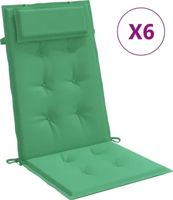 Immagine prodotto di vidaXL Cuscini per schienale alto 6 pezzi. Tessuto Oxford verde
