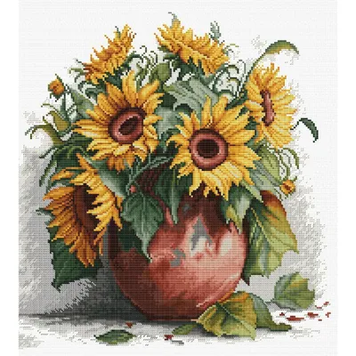 Zdjęcie produktu dla Zestaw do haftu krzyżykowego Luca-S "Słoneczniki", wzór do liczenia, 28x30cm