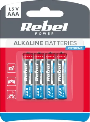 Produktbild von Rebel Extreme AAA Alkaline-Batterien 4er-Pack 1,5V