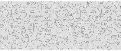 Image de Film occultant – Visages abstraits – Autocollants pour fenêtres et portes de douche – 40 x 100 cm