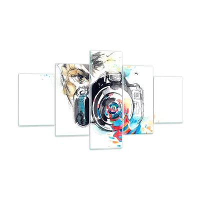 Produktbild von Bilder auf glas - Fotograf Kamera Fokus Hobby - 125x70cm - Glasbilder - Wandbilder - Kunstdruck - zum Aufhängen bereit - Wanddekoration aus Glas - Glas Bilder - Wandbild auf Glas - GEA125x70-3022