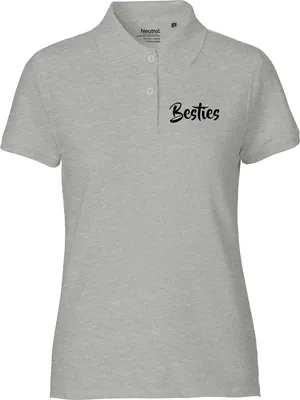 Produktbild von Huuraa Damen Polo Shirt Bestie Besty XL Sport Grey Bio Baumwolle Fairtrade Poloshirt Geschenkidee