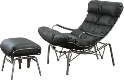 Produktbild von KAWOLA Relaxsessel ROWA Sessel Leder grau (B/H/T) 77x88x103 inklusive Hocker