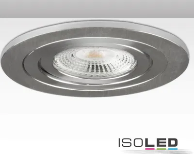 Produktbild von ISOLED Einbaurahmen BRUSH rund, Lochausschnitt 78mm, Alu gebürstet, für GU10/MR16 Spots
