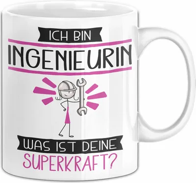 Produktbild von Ingenieurin Geschenk Tasse Ich Bin Ingenieurin Was Ist Deine Superkraft Geschenkidee Lustig Geburtstag Weihnachten (Weiß)