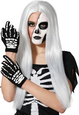 Produktbild von Kurze Skeletthandschuhe für Erwachsene - Einheitsgröße