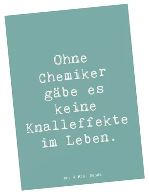 Produktbild von Mr. & Mrs. Panda Postkarte Spruch Chemiker Knalleffekte - Meeresbrise - Geschenk, bildkarte, Begeisterung, Postkarten, Grußkarte, Ansichtskarten, Fotokarte, Chemiefreunde